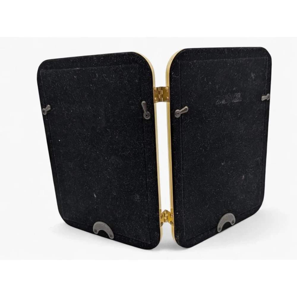 Larson Juhl‎ Solid Brass 5x7 Picture Frames Set Bifold + Stand Vintage